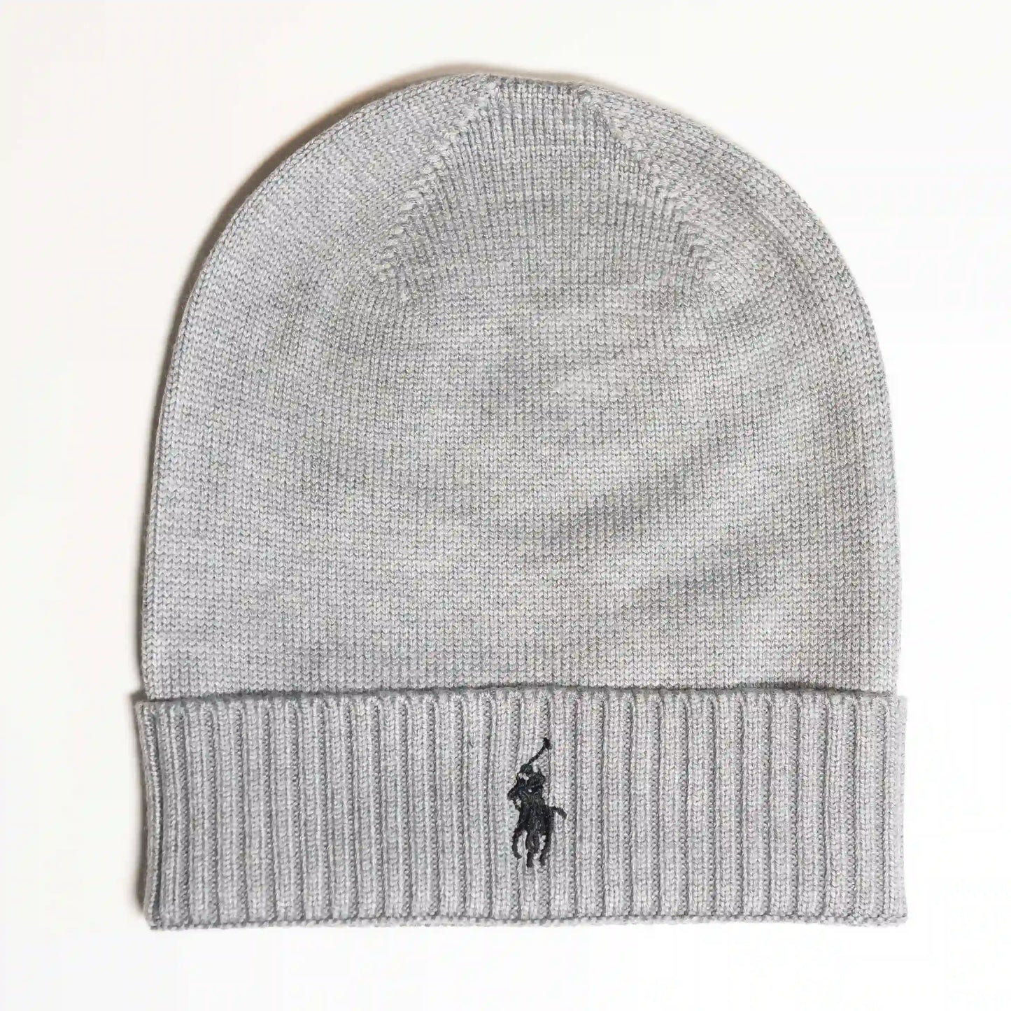 Ralph Lauren Unisex Gray Winter Hat Beanie Black Pony